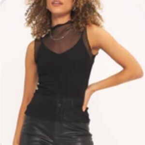 NWT Project Social T. Twin Flame Layered Mesh Tank.